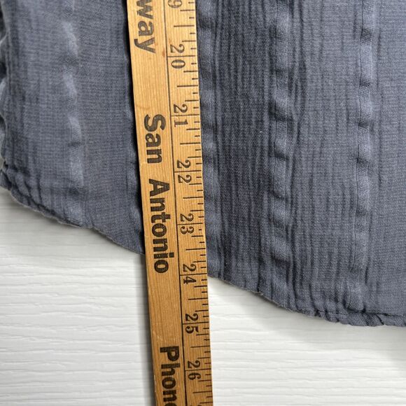 Prana Women's Top Blouse Small Blue Gray Organic Cotton Blend Boho Short Sleeves - Picture 7 of 7